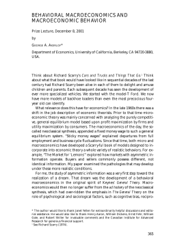 behavioral macroeconomics and macroeconomic behavior