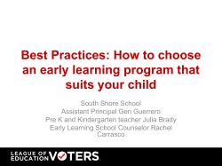 Best Practices: How to choose an early learning program that suits
