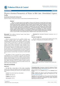 Physico-chemical Parameters of Water in Bibi Lake, Ahmedabad