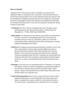 Move In Checklist - Friday Properties