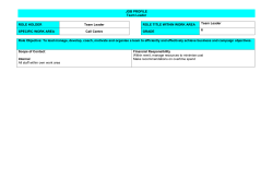 Team Leader Job Profile/Person Spec