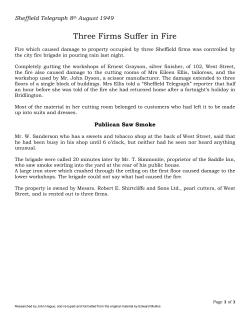 Three Firms Suffer in Fire - The History of Sheffield Fire Brigade