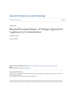 Beyond Procedural Justice: A Dialogic Approach to Legitimacy in