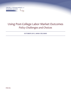 Anna Cielinski Using Post-College Labor Market Outcomes