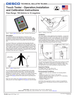 Touch Tester - Operation,Installation and