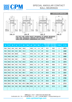 SPECIAL ANGULAR CONTACT BALL BEARINGS