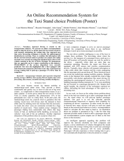 An Online Recommendation System for the Taxi Stand Choice