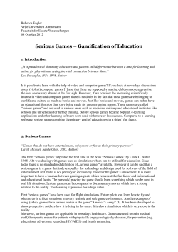 Serious Games &ndash; Gamification of Education