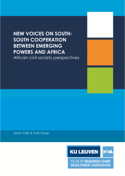 new voices on south- south cooperation between emerging