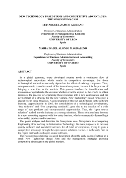 NEW TECHNOLOGY BASED FIRMS AND COMPETITIVE