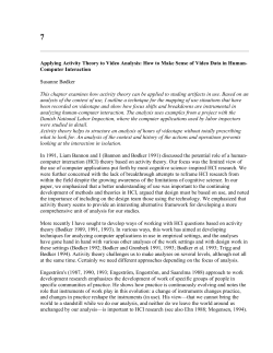 Applying Activity Theory to Video Analysis: How to Make Sense of