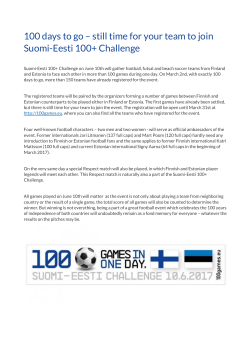 100 days to go &ndash; still time for your team to join Suomi