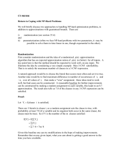 CS 466/666 Return to Coping with NP