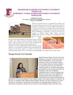 Admission Notice Advertisement - Shaheed Benazir Bhutto Women