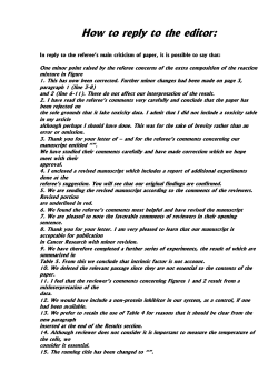 How to reply to the editor: