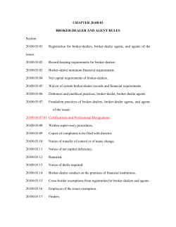 chapter 20:08:03 broker-dealer and agent rules