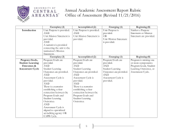 Here is the Academic Assessment Plan Review Rubric