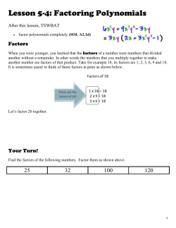Factor By Grouping