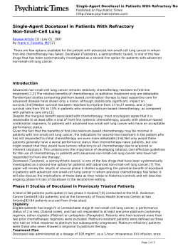 Single-Agent Docetaxel in Patients With Refractory Non-Small