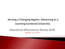 Advancing as a Learning-Centered University
