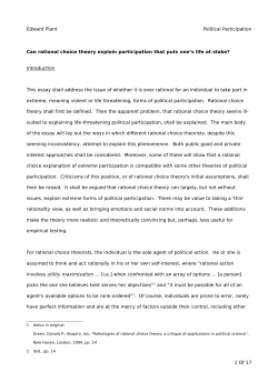 Edward Plant Political Participation Can rational choice theory