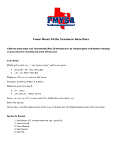 Flower Mound All-Star Tournament Game Rules