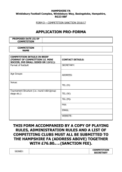 form d &ndash; competition sanction 2016/17