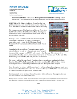 Be a Scratch Golfer, Tee Up the Heritage Classic Foundation Lottery