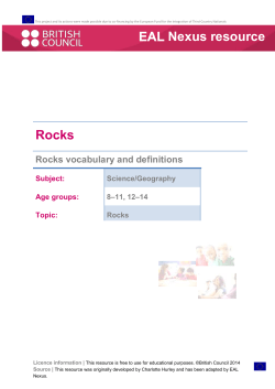 Rocks vocabulary and definitions  - EAL Nexus