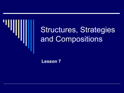 Structures, Strategies and Compositions