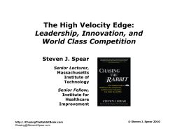 Chasing the Rabbit: Creating the High Velocity Edge - LGO
