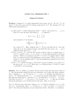 MATH 174A: PROBLEM SET 4 Suggested Solution Problem 1
