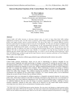 Interest Reaction Function of the Central Bank