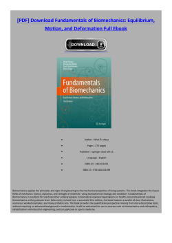 Fundamentals of Biomechanics: Equilibrium
