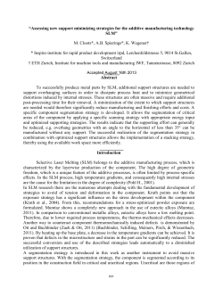 &ldquo;Assessing new support minimizing strategies for the additive