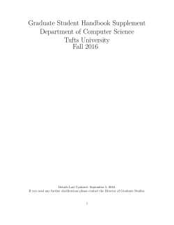 Graduate Student Handbook Supplement Department of Computer