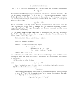 1. Line Search Methods Let f : R n &rarr; R be given and suppose that