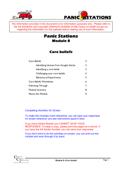 Module 8-Core Beliefs - Centre for Clinical Interventions