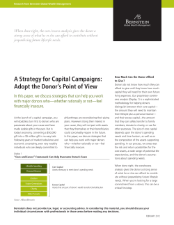 A Strategy for Capital Campaigns: Adopt the Donor`s