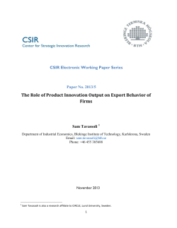The Role of Product Innovation Output on Export Behavior of Firms