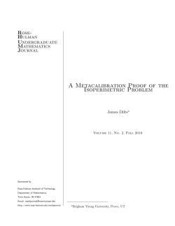 A Metacalibration Proof of the Isoperimetric Problem - Rose