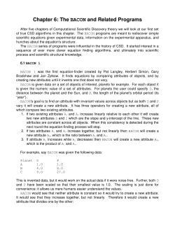 Chapter 6: The BACON and Related Programs