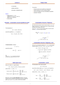 Linearization around equilibrium point