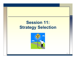Session 11. Strategy Selection