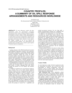 Country Profiles - A Summary of Oil Spill Response