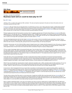 Business Bank Bolt-On Could Be Best Play for CIT