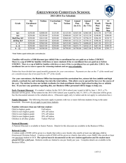 Fee-Schedule-2013-14 - Greenwood Christian School