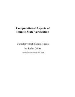 Computational Aspects of Infinite-State Verification - FB3