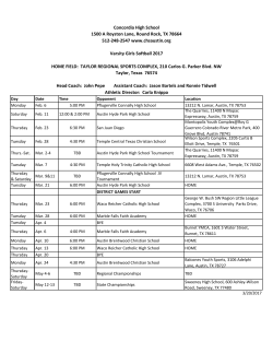 HOME FIELD: TAYLOR REGIONAL SPORTS COMPLEX, 210