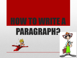 how to write a paragraph?
